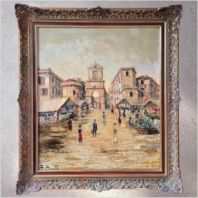 Malarstwo szpachlowe! Porta Capuana NEAPOL - Constantino PROIETTO (1910-1979)