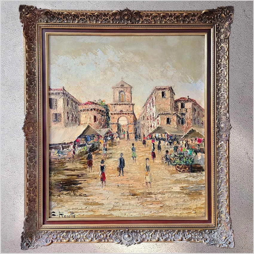 Malarstwo szpachlowe! Porta Capuana NEAPOL - Constantino PROIETTO (1910-1979)