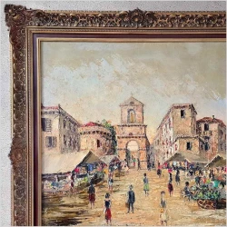 Malarstwo szpachlowe! Porta Capuana NEAPOL - Constantino PROIETTO (1910-1979)