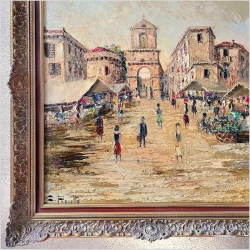 Malarstwo szpachlowe! Porta Capuana NEAPOL - Constantino PROIETTO (1910-1979)