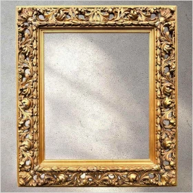 Polecamy! Stara złocona ażurowa rama do obrazu o wymiarach (60x50) XIXw. 