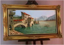 Tech. szpachlowa! Lago di Como Nesso - Constantino PROIETTO (1910-1979)