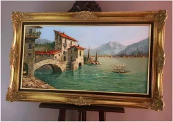 Tech. szpachlowa! Lago di Como Nesso - Constantino PROIETTO (1910-1979)