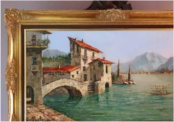 Tech. szpachlowa! Lago di Como Nesso - Constantino PROIETTO (1910-1979)
