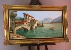 Tech. szpachlowa! Lago di Como Nesso - Constantino PROIETTO (1910-1979)