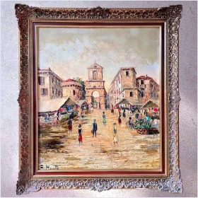 Malarstwo szpachlowe! Porta Capuana NEAPOL - Constantino PROIETTO (1910-1979)