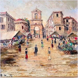 Malarstwo szpachlowe! Porta Capuana NEAPOL - Constantino PROIETTO (1910-1979)