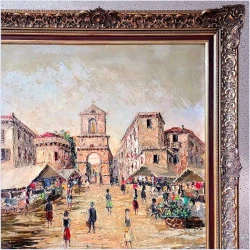 Malarstwo szpachlowe! Porta Capuana NEAPOL - Constantino PROIETTO (1910-1979)