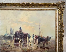 Obraz olejny - Rozładunek krabów | Carol spree  *1907
