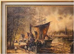 Przy nabrzeżu portowym - Prof. August-Alexander Wendehals *1934  (Rozmiar 140x100)