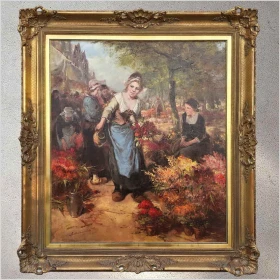 Kwiaciarka na targu kwiatowym - Gerhard Dickmeis (1918–1978)