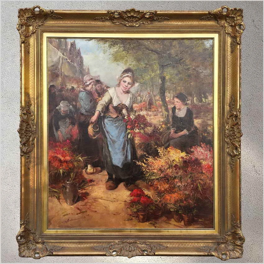 Kwiaciarka na targu kwiatowym - Gerhard Dickmeis (1918–1978)