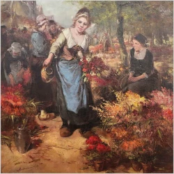 Kwiaciarka na targu kwiatowym - Gerhard Dickmeis (1918–1978)