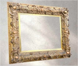 Stara RAMA ZŁOCONA XIX wiek do obrazu 68x55 / 103x90 cm • Zdobiona Kartusze