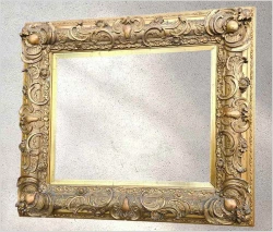 Stara RAMA ZŁOCONA XIX wiek do obrazu 68x55 / 103x90 cm • Zdobiona Kartusze