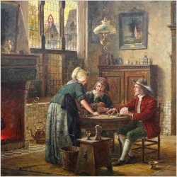 Dobre malarstwo • Chwila wytchnienia przy kartach • Hein Van Doren (1930r Düsseldorf)