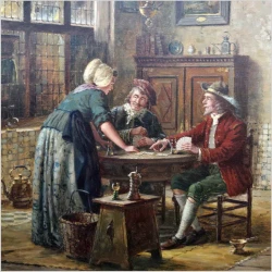 Dobre malarstwo • Chwila wytchnienia przy kartach • Hein Van Doren (1930r Düsseldorf)