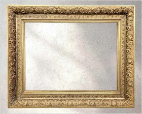 Masywna rama złocona XIX w. pod obraz 95x68 cm • Gęsty ornament • Piękna