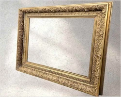 Masywna rama złocona XIX w. pod obraz 95x68 cm • Gęsty ornament • Piękna