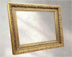 Masywna rama złocona XIX w. pod obraz 95x68 cm • Gęsty ornament • Piękna