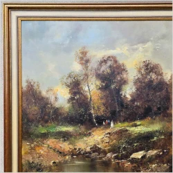 Urzekający Pejzaż z Leśnym Potokiem – Ingfried Paul Henze-Morro (1925-2013) ROZMIAR XXL!