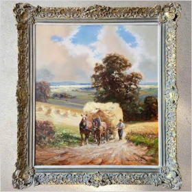 Wyjątkowa scena z końmi - Powrót ze żniw - Hans Nickel (1916–1987)