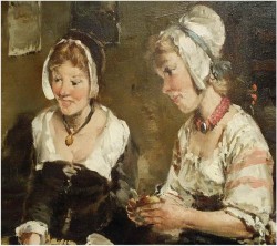 POSZUKIWANE MALARSTWO RODZAJOWE! - DICKMEIS GERHARD (Heinsberg 1918 – 1978 Jülich)