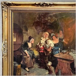 Scena rodzajowa! Wesołe towarzystwo przy winie - Dickmeis Gerhard (1918 - 1978)