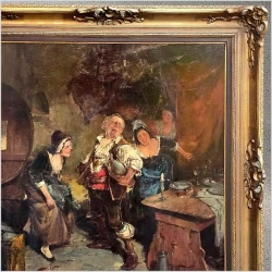 Scena rodzajowa! Wesołe towarzystwo przy winie - Dickmeis Gerhard (1918 - 1978)