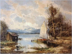 Arcydzieło! Piknik nad jeziorem Chiemsee - Otmar Lederer (Munchen *1926)