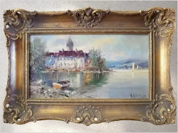 Super panorama! Stranbergersee z widokiem na łodzie  - Benno Stadler (Pseud. H.Nilsen *1908)