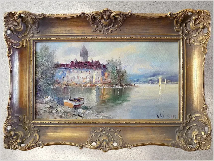 Super panorama! Stranbergersee z widokiem na łodzie  - Benno Stadler (Pseud. H.Nilsen *1908)
