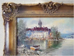 Super panorama! Stranbergersee z widokiem na łodzie  - Benno Stadler (Pseud. H.Nilsen *1908)