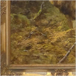 Duży obraz olejny! Jeleń na rykowisku - oryg. Georg Majewicz (1897-1965)