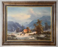 Okazja inwestycyjna! Zimowy Romantyczny Krajobraz - Ludwig Muninger (1929-1997) XXL!