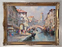 Słoneczne popołudnie na weneckich kanałach - Randolf Wehn (1911–1987)
