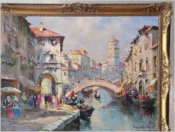 Słoneczne popołudnie na weneckich kanałach - Randolf Wehn (1911–1987)