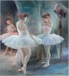 Trzy baleriny w blasku jupiterów | Miloslava Vrbová (1909–1991)