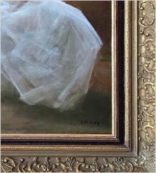 Duży obraz olejny! Odpoczywająca balerina | Miloslava Vrbová (1909–1991)