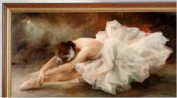 Primabalerina Odetta w głębokim ukłonie ★ Scena z „Jeziora łabędziego” – Miloslava Vrbová (1909–1991)