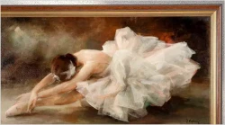 Primabalerina Odetta w głębokim ukłonie ★ Scena z „Jeziora łabędziego” – Miloslava Vrbová (1909–1991)