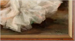 Primabalerina Odetta w głębokim ukłonie ★ Scena z „Jeziora łabędziego” – Miloslava Vrbová (1909–1991)