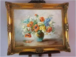 Kompozycja wiosennych kwiatów w wazonie - Hedwig Petermann *1877