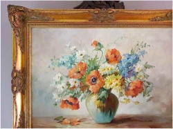 Kompozycja wiosennych kwiatów w wazonie - Hedwig Petermann *1877