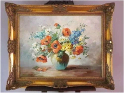 Kompozycja wiosennych kwiatów w wazonie - Hedwig Petermann *1877