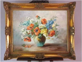 Kompozycja wiosennych kwiatów w wazonie - Hedwig Petermann *1877