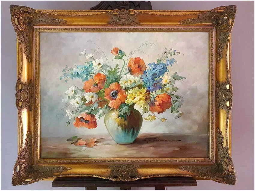 Kompozycja wiosennych kwiatów w wazonie - Hedwig Petermann *1877