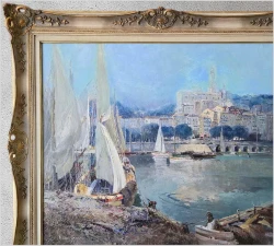 Ludwig Gschossmann (1894–1988) – „Lazurowe Wybrzeże – Port w Mentonie”