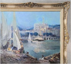 Ludwig Gschossmann (1894–1988) – „Lazurowe Wybrzeże – Port w Mentonie”