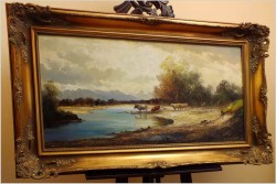 Polecamy! Wyjątkowy pejzaż z krowami ~ Helmut Stadelhofer (1914- 1979)